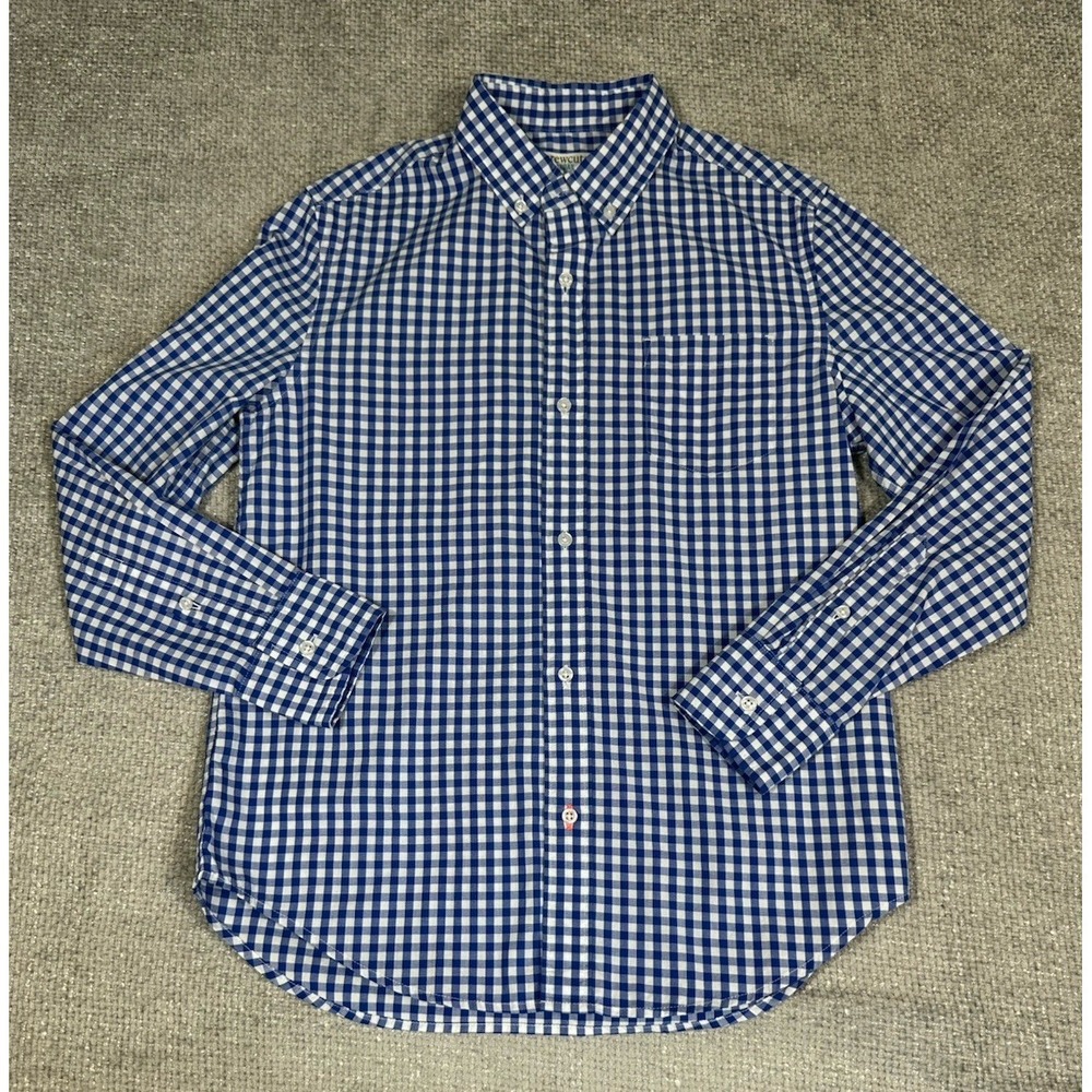 Crewcuts Shirt Boys 12 Blue White Gingham Preppy Everyday Cotton